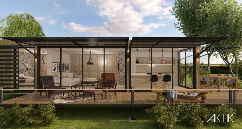 Prefabricated house view root