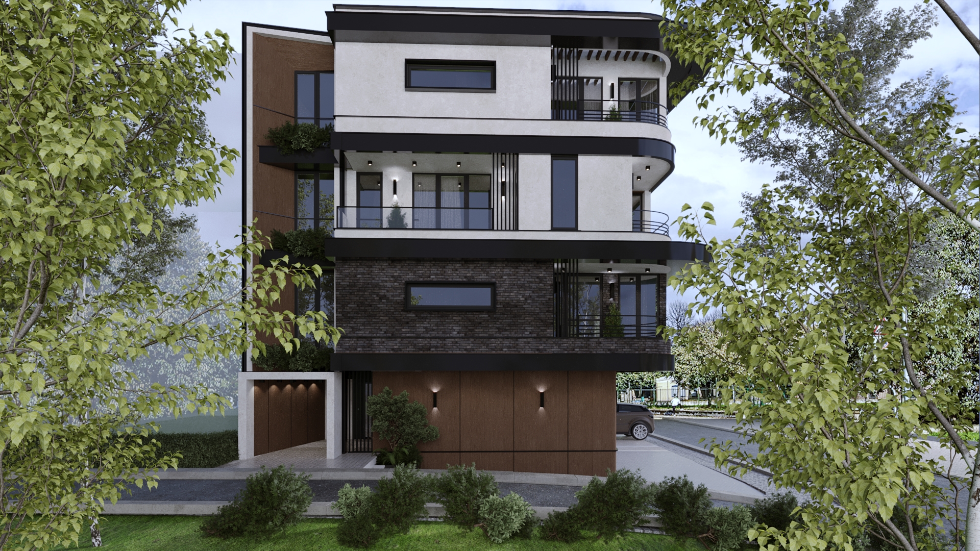 Residential building view root