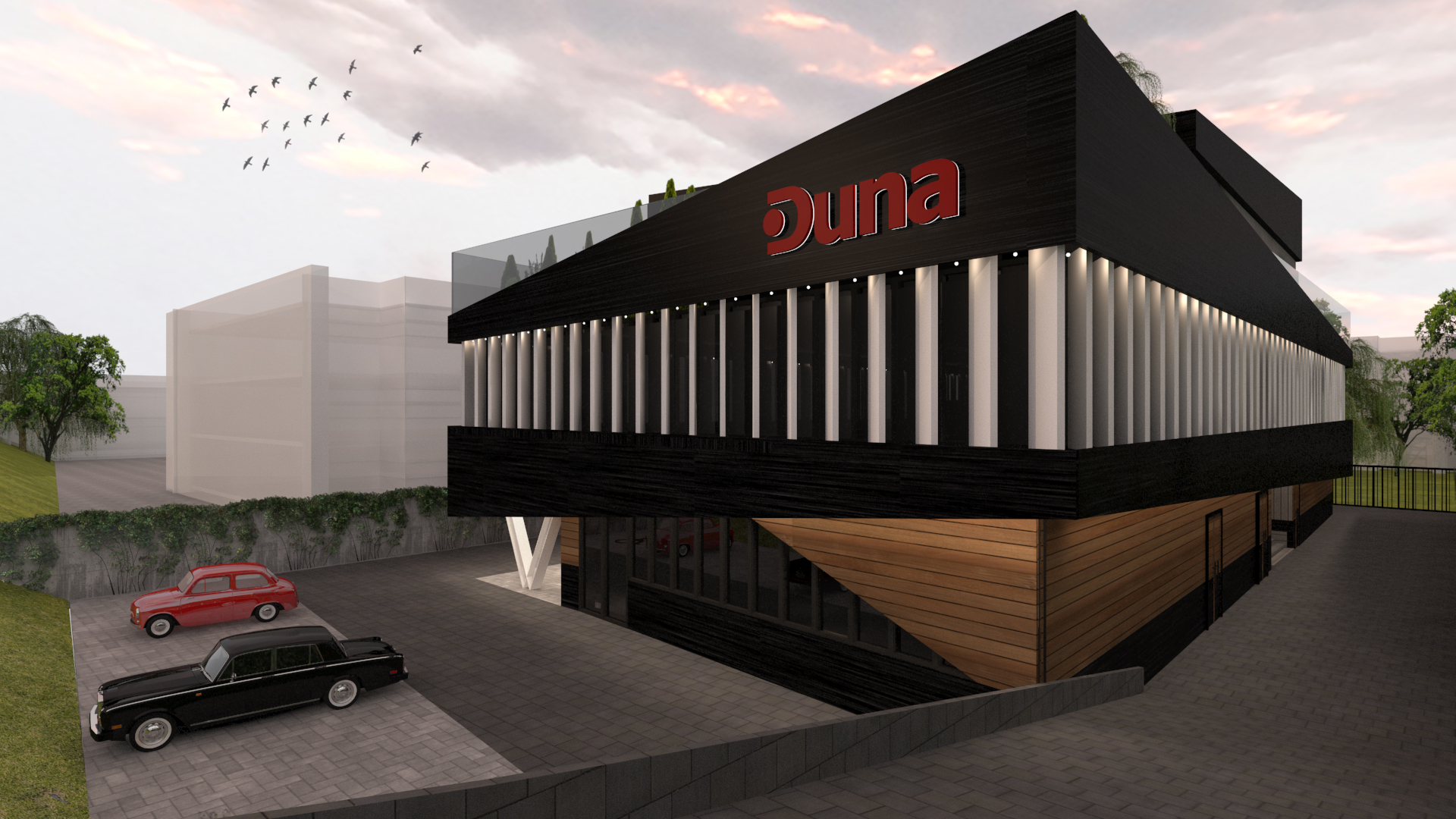 Edificio de oficinas view root