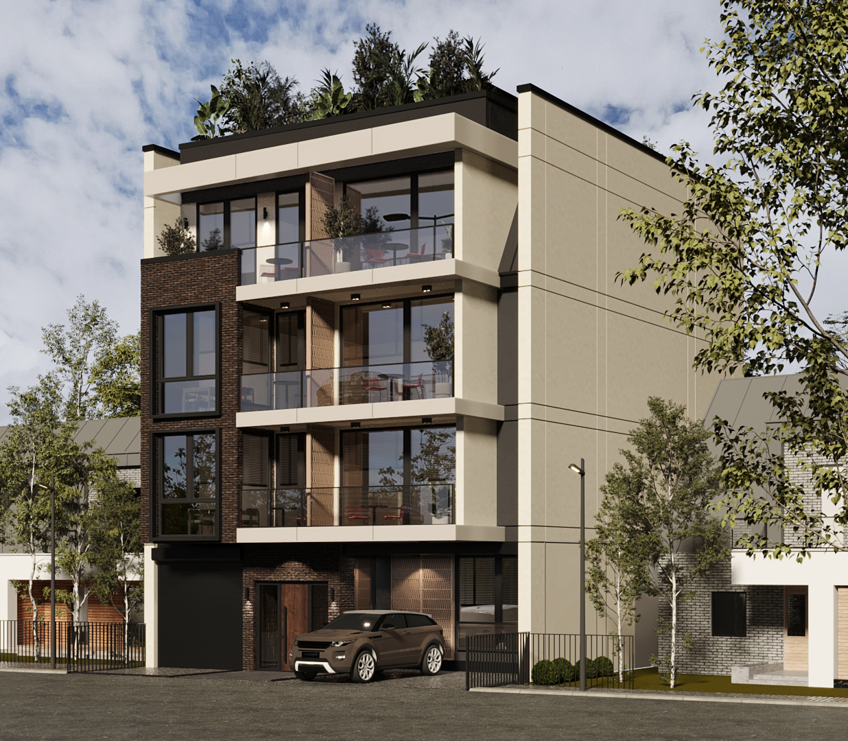 Residential building view root