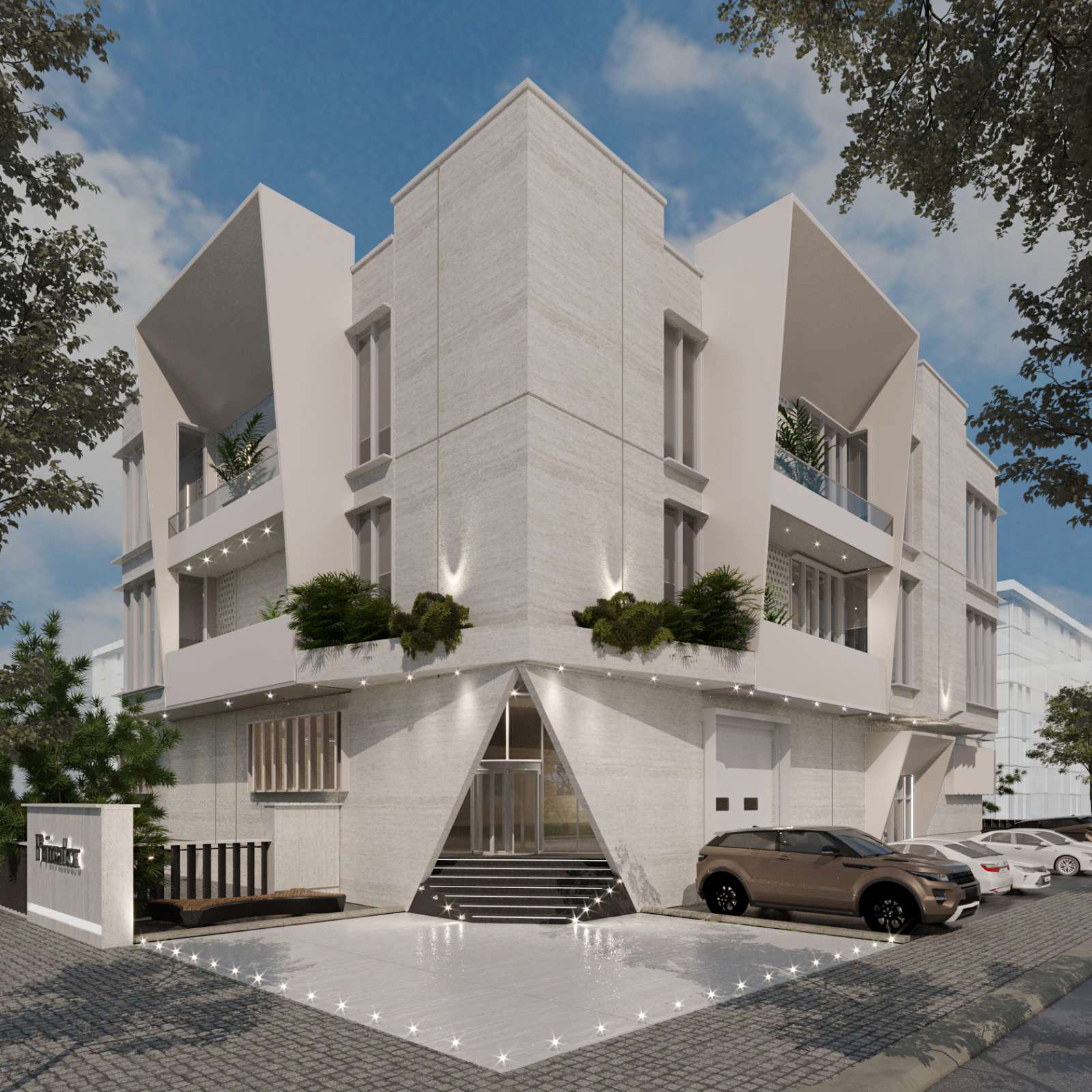 Edificio de oficinas view root