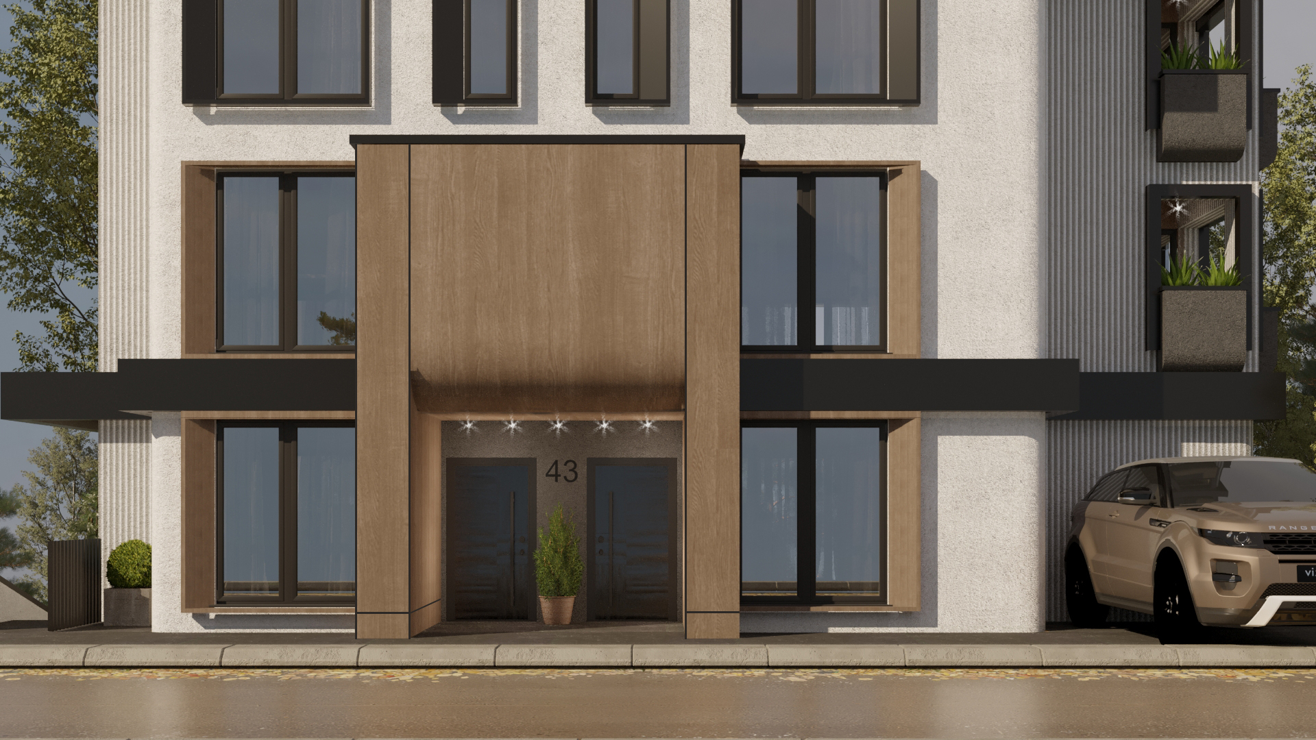 Residential building view root