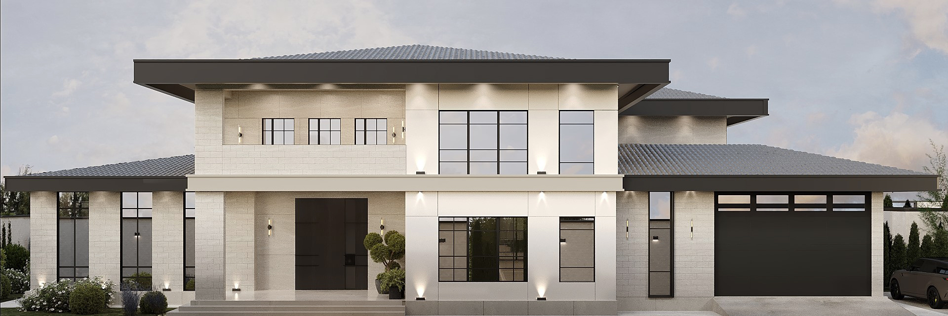 Residential Exterior Design and Landscape view root