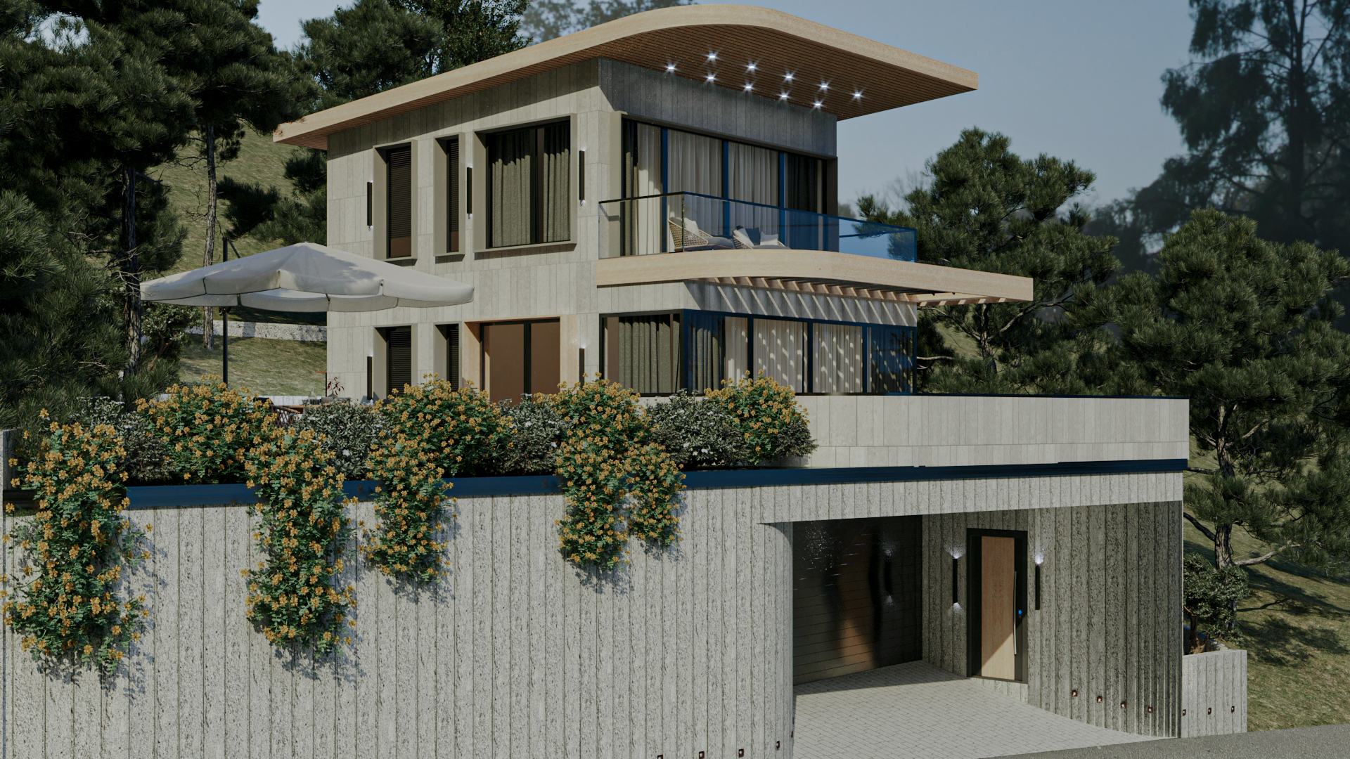 Residential house view root