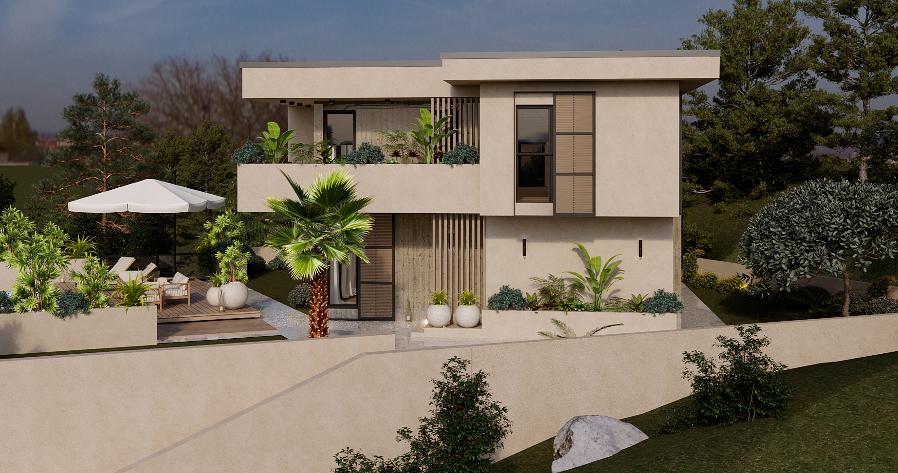 Residential house view root