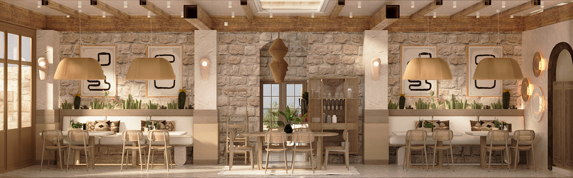 Interior design for a restaurant view 8 