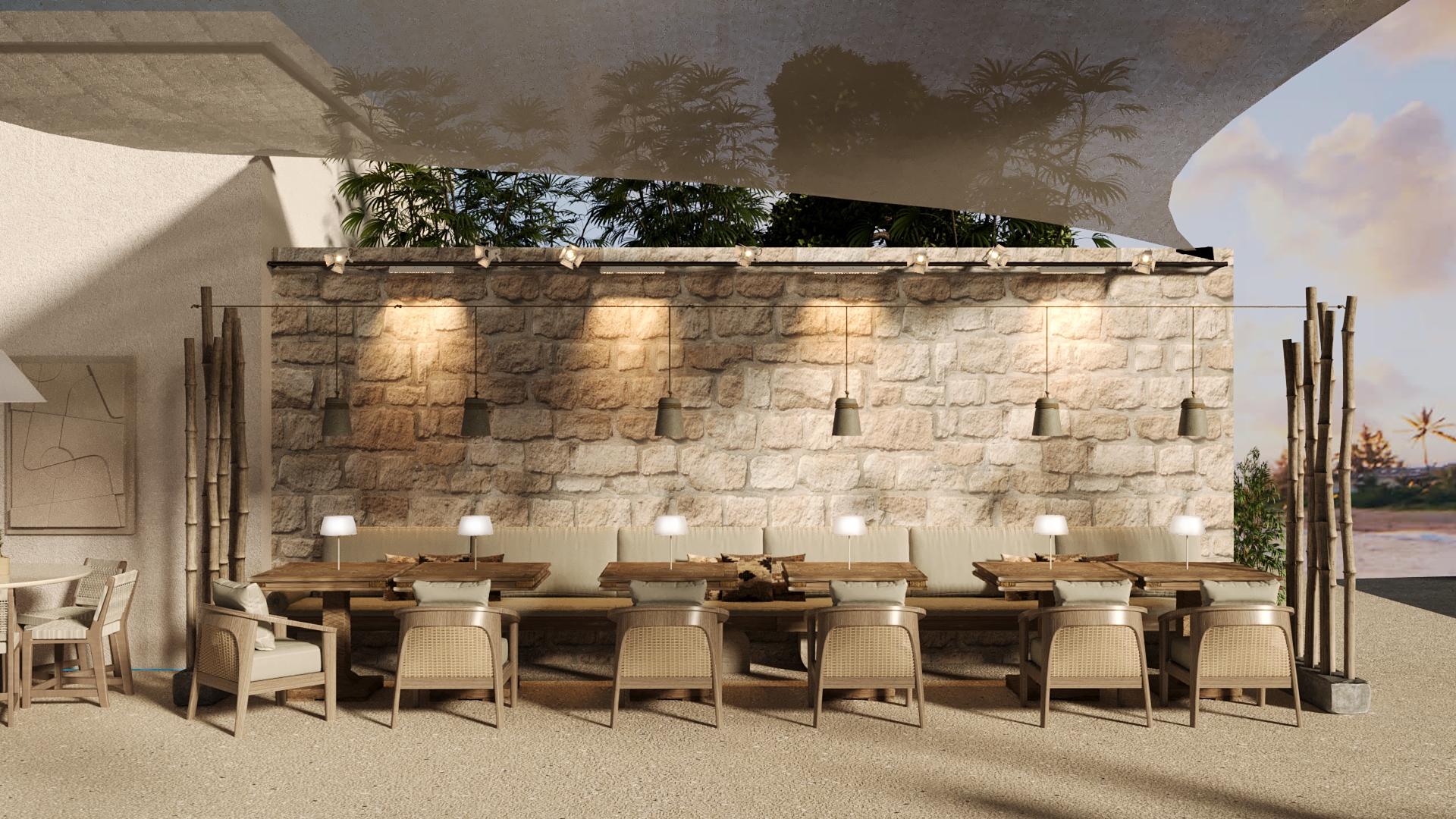 Interior design for a restaurant view 13 