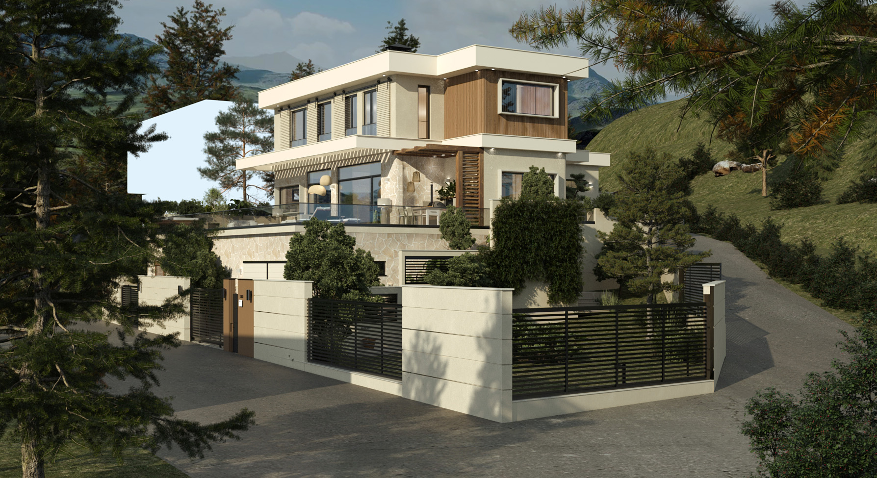 Residential house view root