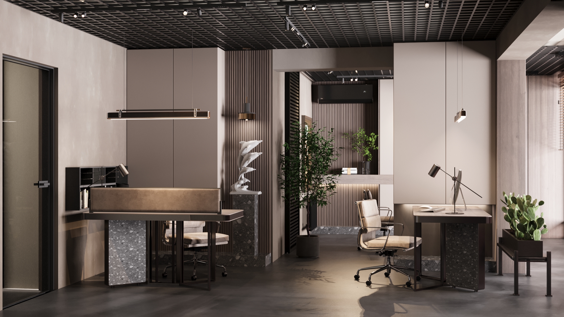 Diseño interior para un edificio de oficinas privadas view root