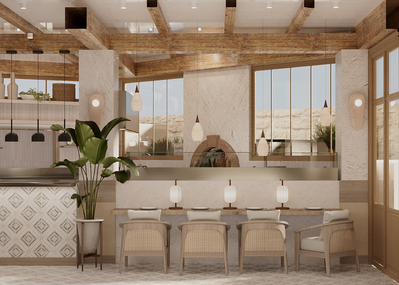 Interior design for a restaurant view 5 