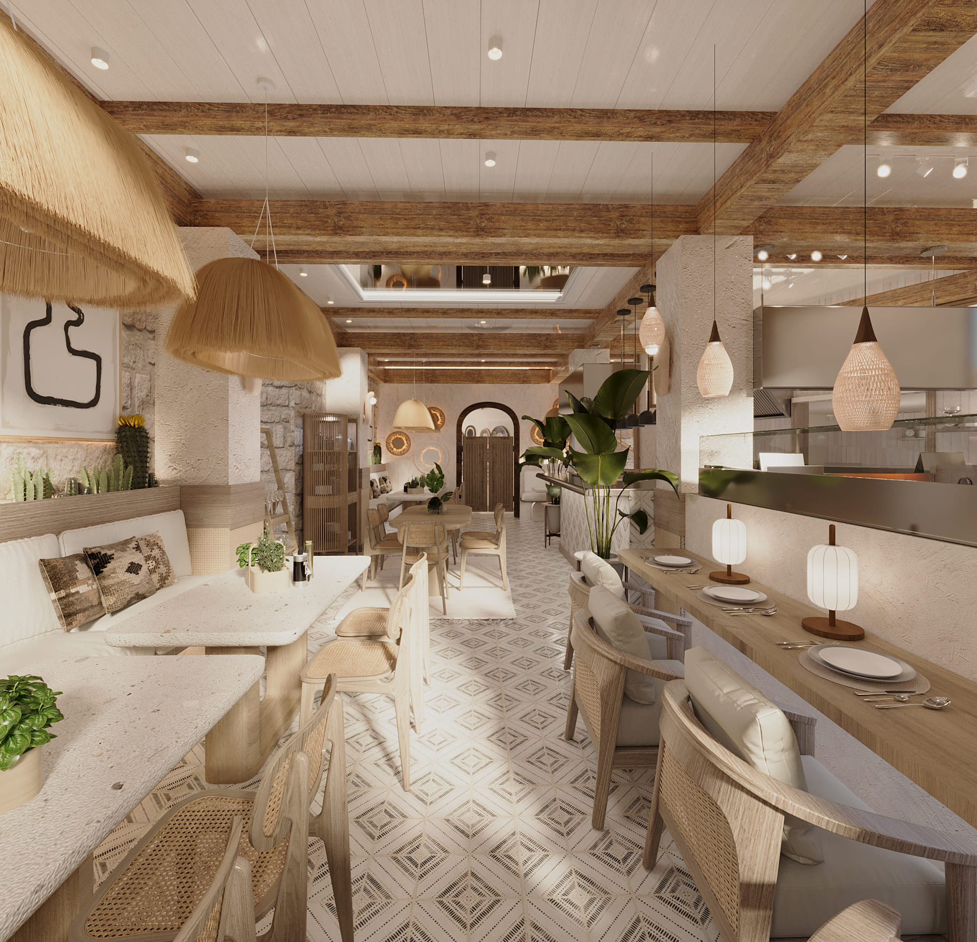 Interior design for a restaurant view 6 