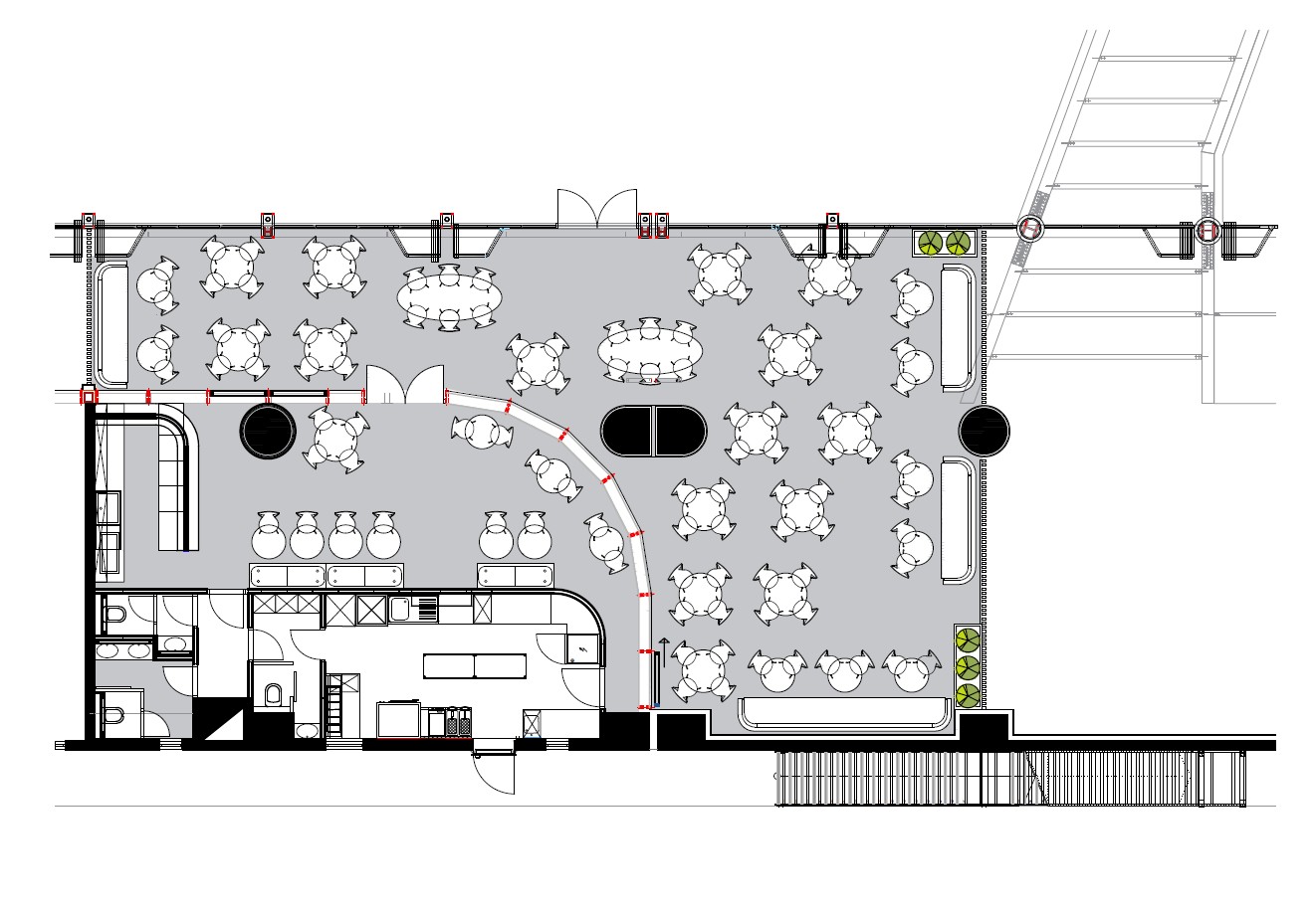 Interior design for a bistrot view 2 